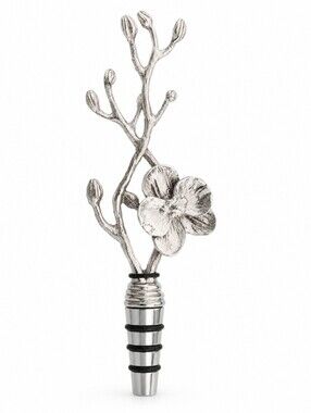 Michael Aram White Orchid Wine Stopper 111831 Silver Nickelplate NIB